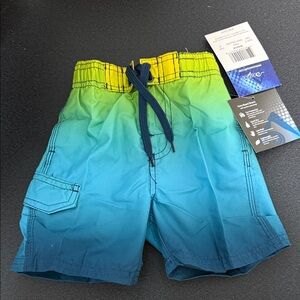 Kanu Surf Kids Swim Trunks - Blue and Yellow